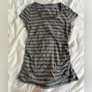 Maternity T-shirt by Liz Lange Maternity. XS. EUC. Gray and White Stripes.